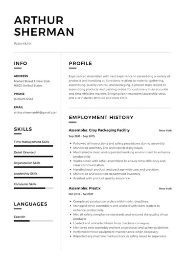 Moderne CV-mal Clean
