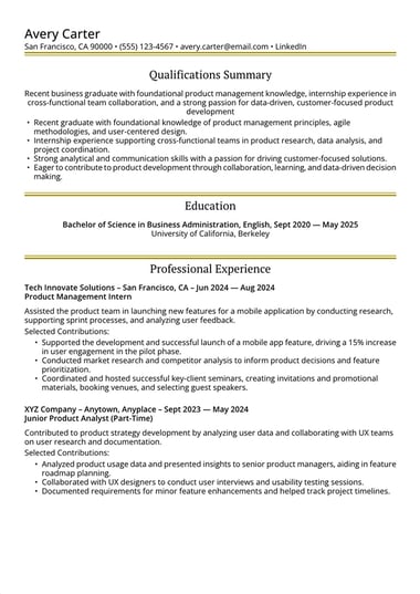 Følgebrevmal Entry Level