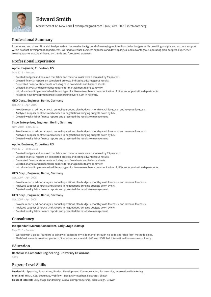 Seoul resume template